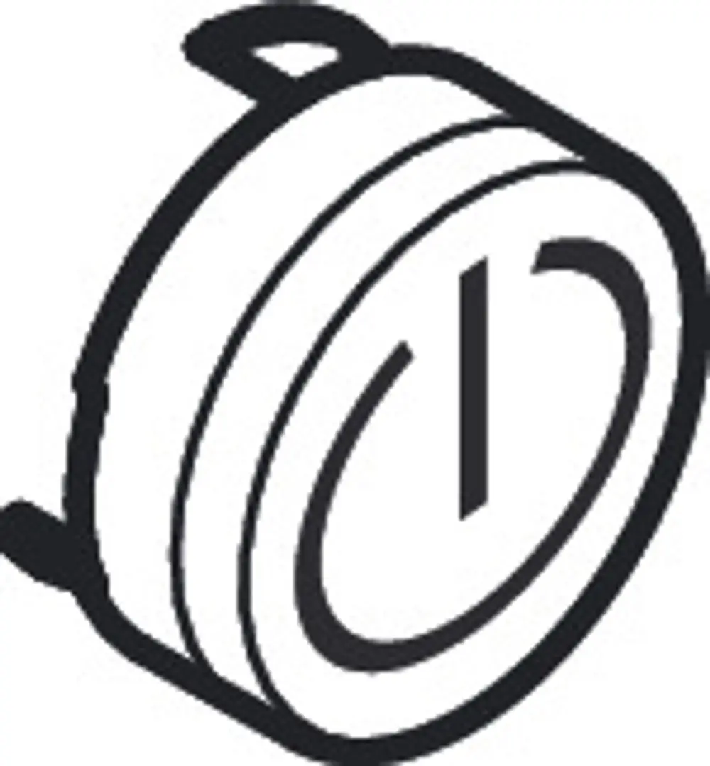 Schwarzes Druckknopf-Symbol mit ON/OFF-Design, gestaltet von Hansgrohe, zeigt eine klare Darstellung des Schaltstatus in einer minimalistischen Form.